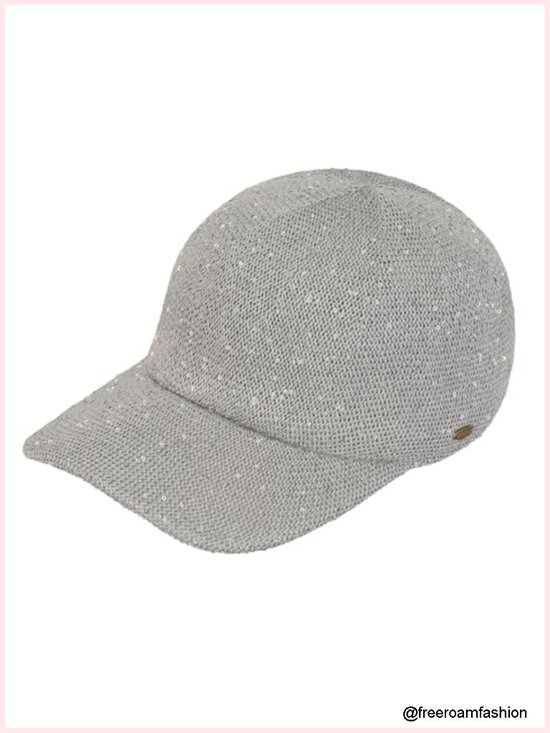 Sparkly Sequin Baseball Cap, Adjustable Back Lightweight Fashion Cap for Women